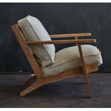 Coila Solid Oak & Linen Leisure Armchair